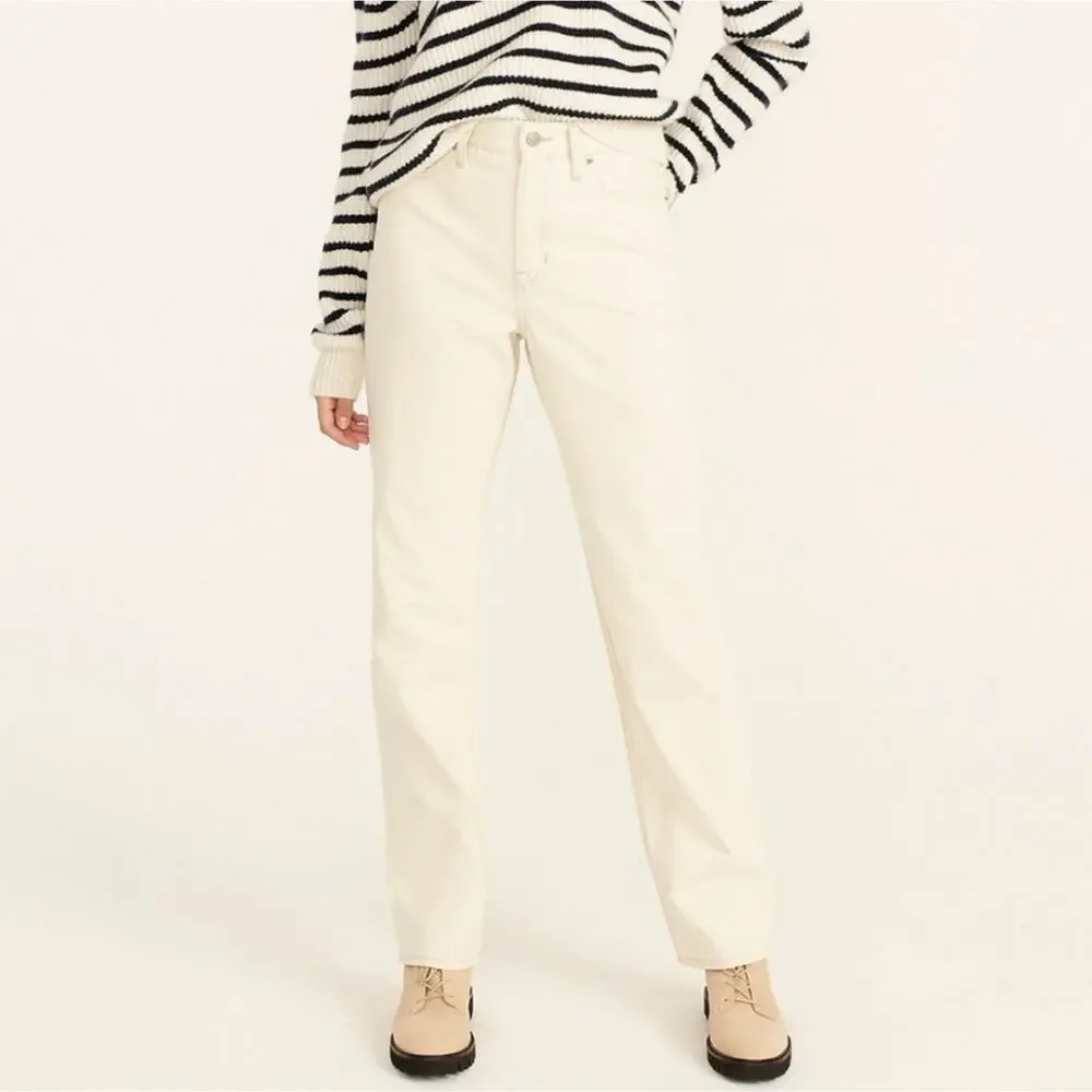 J. Crew Slouchy Boyfriend High Waisted Jean Ecru White Rigid Denim NWT 28